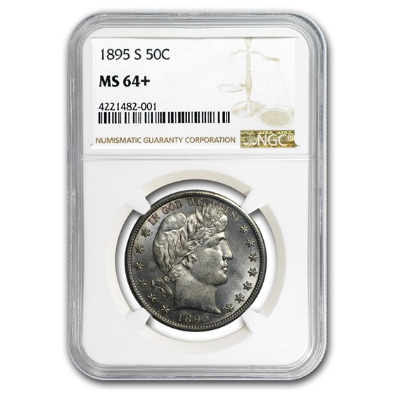1895-S Barber Half Dollar MS-64+ NGC 1895-S Barber Half Dollar MS-64+ NGC